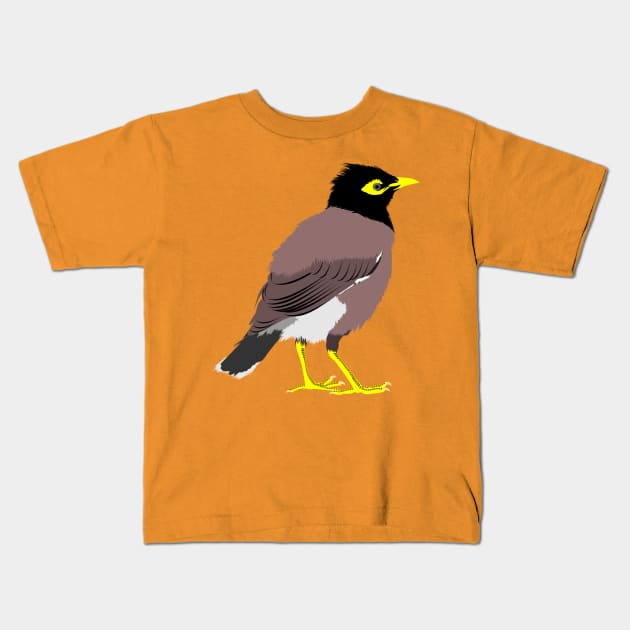 Common Myna Kids T-Shirt by stargatedalek